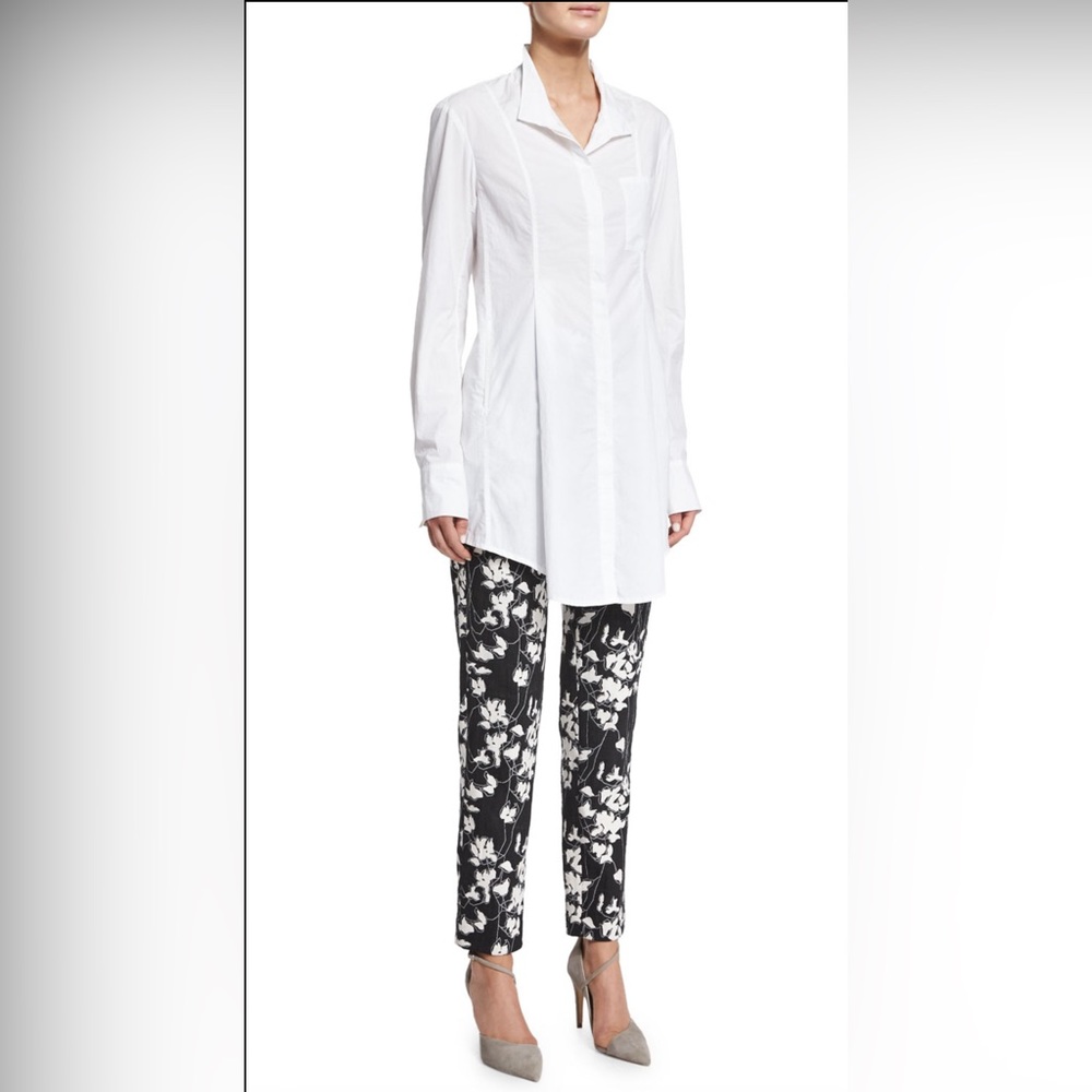 Donna Karen black label cropped black/white floral knit pants - Picture 3 of 10